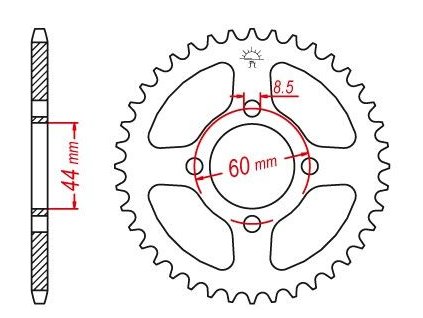JT Zadná rozeta 832 52 Yamaha DT 50R (97–98)
