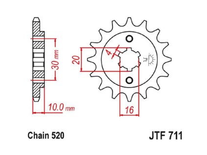 JT Predná rozeta 13 zubov Cagiva 125