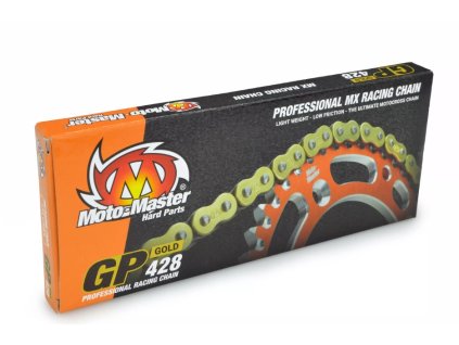 MOTO-MASTER Reťaz GP-428 MX Professional Motocross Racing Chain zlatá 134 článkov