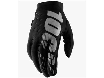 100% Rukavice CROSS/Enduro Brisker Softshell Woman dámske čierne/sivé