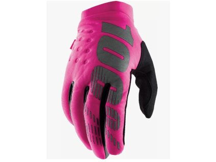 100% Rukavice CROSS/Enduro Brisker Softshell Woman dámske ružové/čierne