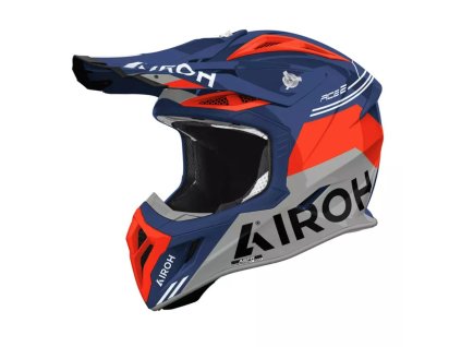 AIROH Prilba Aviator Ace 2 Fury – modrá/sivá/oranžová