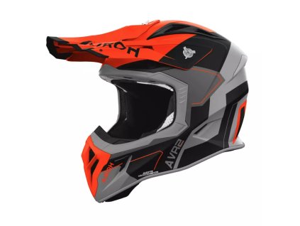 AIROH Prilba Aviator Ace 2 Shield – matná oranžová/čierna/sivá