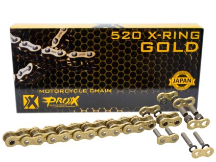 PROX Reťaz 520 X-Ring zlatá – 120 článkov