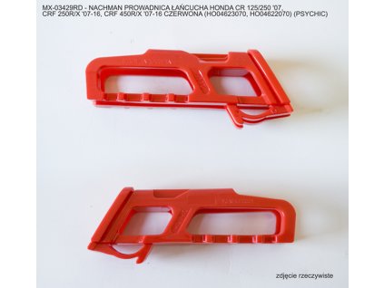 PSYCHIC Zadné vodidlo Reťaze Honda CR 125/250 '07, CRF 250 R '07-'25, CRF 250X '07-'17, CRF 250 Rx '19-'25, CRF 450 R '07-'25, CRF 450X '07-'16, CRF 450 Rx '17-'25 červené