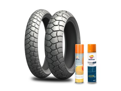 MICHELIN Sada pneumatík 110/80R19 Anakee Adventure 59V TL/TT M/C predná DOT 2025 + 160/60R17 Anakee Adventure 69V TL/TT M/C zadná DOT 2025 + Set Repsol