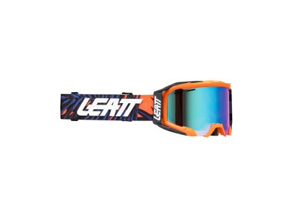 LEATT Okuliare cyklistické Velocity 5.0 MTB Iriz Jungle 26% – oranžové/čierne/modré – viacfarebné zrkadlové plexi