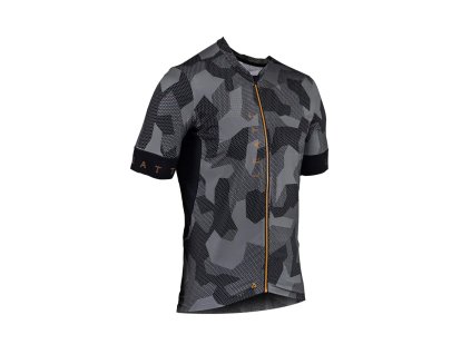 LEATT Tričko cyklistické MTB Endurance 5.0 Camo – čierne/žlté veľkosť XL