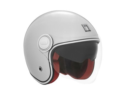 NOX Premium otvorená prilba Jet Heritage Solid – strieborná