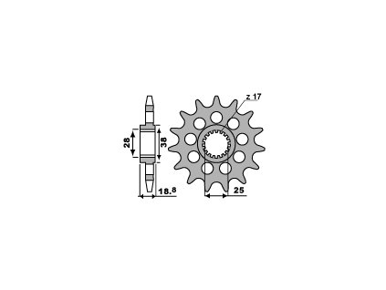 PBR Predná rozeta 2178 18NC 16 zubov Aprilia RSV 1000 (09–11) – 525
