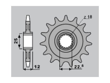 PBR Predná rozeta 2266 18NC 11 zubov GasGas 280/300 TXT Pro (04–15)