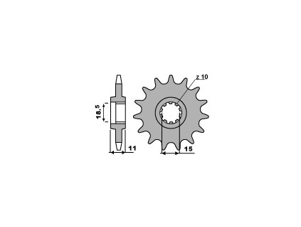 PBR Predná rozeta 594 18NC 12 zubov Garelli/Fantic – 415