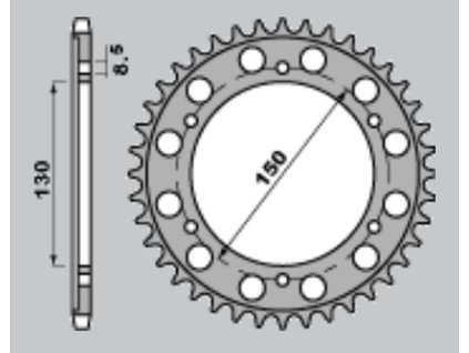 PBR Zadná rozeta 298 C45 40 zubov Honda NS 400R (85–88), VFR 400R (86)