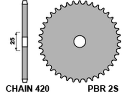 PBR Zadná rozeta 2S 46 L (reťaz 420)