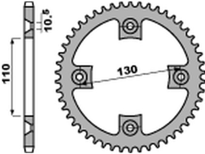 PBR Zadná rozeta 4303 F 40 zubov Honda TRX 200 (91–97), TRX 400 (99–14)