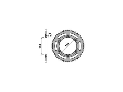 PBR Zadná rozeta 4325 C45 52 zubov Honda VT 250 Fl 89-90