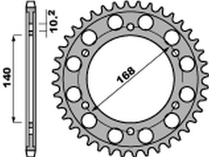 PBR Zadná rozeta 4613, 47 zubov, C45, BMW F 650GS '09-'11, F 800GS/R '09-'20, F 700GS '13-'18 (otvor na skrutku 10,5 mm) (JTR3.47) (reťaz 525)