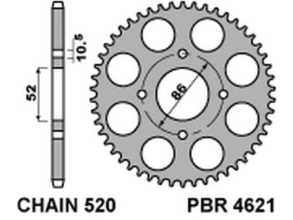 PBR Zadná rozeta 4621 F 30 zubov Kymco Mxu/Mxr50/150