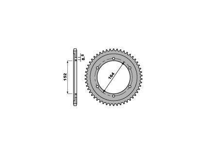 PBR Zadná rozeta 841 C45 42 zubov Yamaha SR 500 (78–80), XT 500 (76–80)