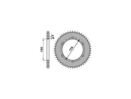 PBR Zadná rozeta 844 F 55 zubov Yamaha DT 125R (88–92)
