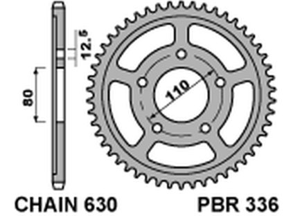 PBR Zadná rozeta 336 C45 35 zubov Honda CBX 1000 (79–80)