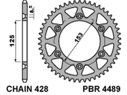 PBR Zadná rozeta 4489 F 59 zubov Honda Crm 125