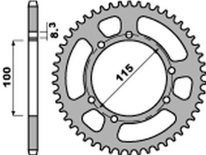 PBR Zadná rozeta 4502 C45 60 zubov Husqvarna CH 125 SM (05), Fantic 125 (05–11)