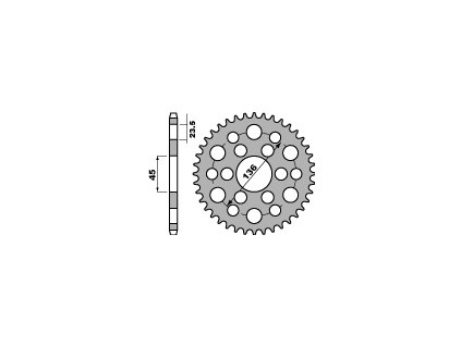 PBR Zadná rozeta 4569 C45 45 zubov Yamaha 250 Tricker 06-08, Xg 250 Tricker