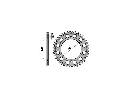 PBR Zadná rozeta 46113 42 C45 BMW F 650 GS 10-13, na skrutku 10,5 mm (reťaz 525)
