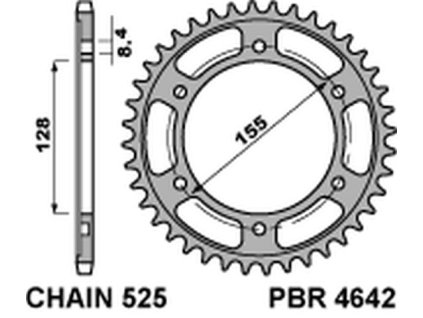 PBR Zadná rozeta 4642 C45T 38 zubov C45 Ktm 1290 Superduke