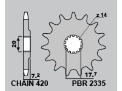 PBR Zadná rozeta 4738 C45 47 zubov Yamaha YZ 65 '18-'19