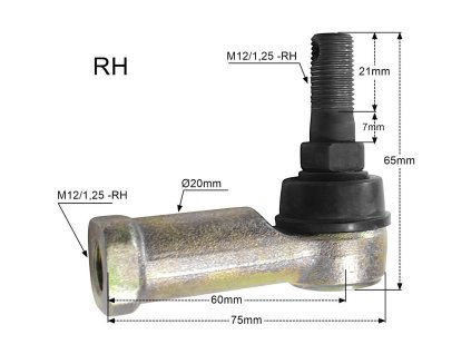 PROMX Koncovka tiahla riadenia pravá HONDA TRX 250/300/400/420/450, TRX 680 Rincon '06-'23, TRX 700 Rubicon 24