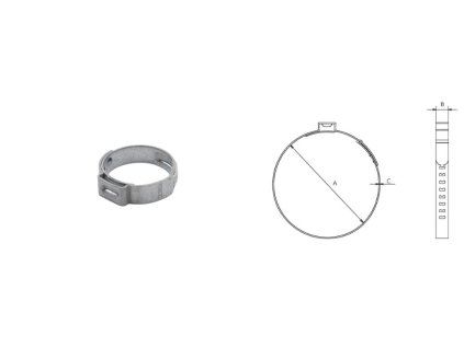 PROMX Oetiker 167 bezstupňová spona s uchom – 17,8-21,0/7 mm – 5 ks