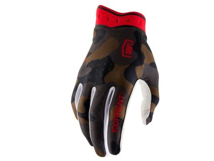 100% Rukavice CROSS/ENDURO ITRACK camo – khaki (Veľkosť S)