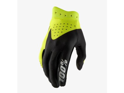 100% Rukavice CROSS/ENDURO ITRACK YOUTH BLACK/fluo YELLOW – čierne/žlté fluo (Veľkosť S)