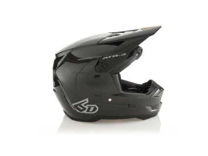 6D HELMETS prilba CROSS/Enduro model ATR-3 SOLID GLOSS BLACK – čierna/sivá (Veľkosť S)
