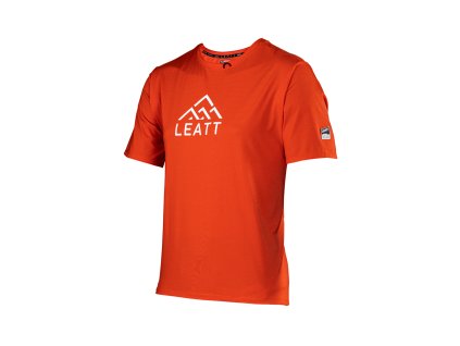 LEATT Tričko cyklistické Mtb Trail 1.0 X-FLOW Jersey Glow – červená (Veľkosť M)