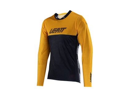 LEATT Tričko cyklistické Mtb Gravity 4.0 Jersey Gold – zlatá/čierna (Veľkosť L)
