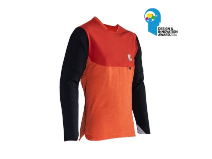 LEATT Tričko cyklistické Mtb Allmtn 5.0 Jersey Glow – oranžová/čierna (Veľkosť M)