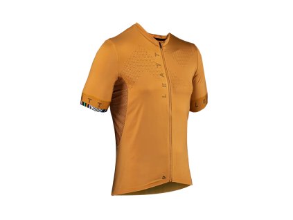 LEATT Tričko cyklistické Mtb Endurance 5.0 Jersey Rust – zlatá (Veľkosť M)