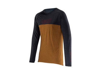 LEATT Tričko cyklistické Mtb Gravity 2.0 Jersey Peanut hnedá/grafitová (Veľkosť L)