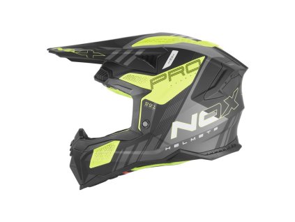 NOX Prilba Off Road /CROSS N634 Storm – čierna MAT/žltá fluo (Veľkosť L)