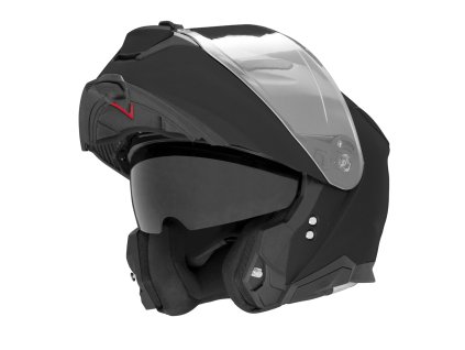 NOX Výklopná prilba (FLIP-UP) so slnečnou clonou N967 Solid – čierna MAT (Veľkosť L (PINLOCK DO TEGO MODELU - FILMPINLOCK30DKS166))