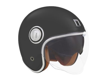NOX Premium Otvorená prilba Jet Heritage Solid – čierna MAT (Veľkosť L)