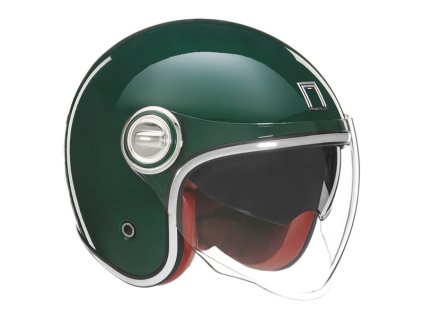 NOX Premium Otvorená prilba Jet Heritage Solid – zelená lesklá (Veľkosť L)