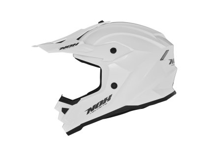 NOX Prilba CROSS / Offroad N761 Solid Kid / Junior (detská) – biela lesklá (Veľkosť L (ZAPIĘCIE MIKROMETRYCZNE))