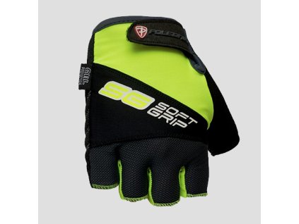 POLEDNIK Rukavice cyklistické Mtb bez prstov model Soft Grip – žlté fluo (Veľkosť L)