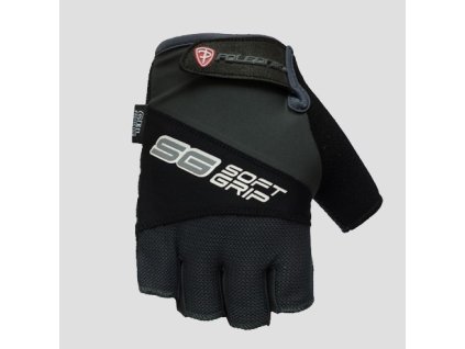 POLEDNIK Rukavice cyklistické Mtb bez prstov model Soft Grip – čierne/sivé (Veľkosť L)