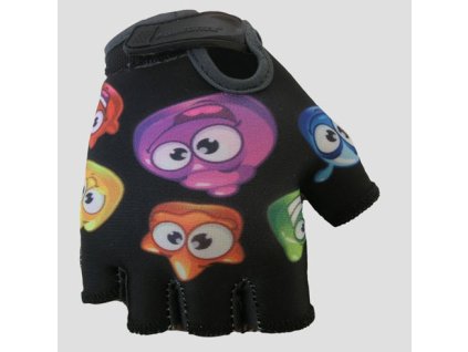 POLEDNIK Rukavice cyklistické (detské) Mtb bez prstov model Baby Jellies – čierne (gélové) (Veľkosť 2)