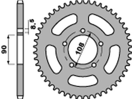 PBR Zadná rozeta 1515 C45 MZ 600/660 Skorpion (94–98), Moto Morini 350/501 86-90 (Počet zubov 45 zubov)